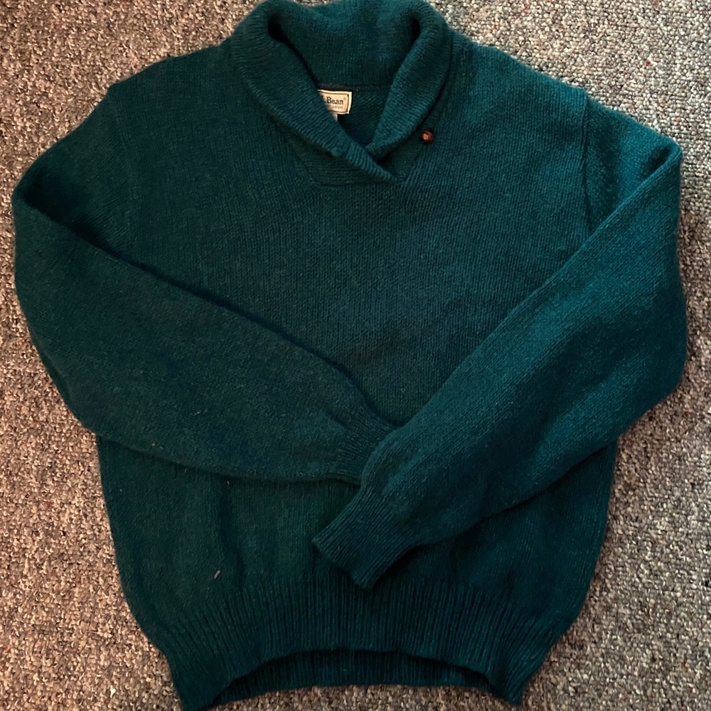 Vintage L.L.Bean Wool Pullover in A Gorgeous Blue/Green